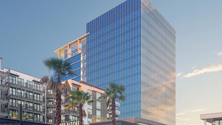 A rendering shows the new Midtown East office building in Midtown Tampa. 