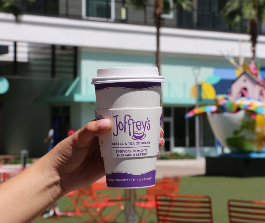 Coffee and tea on the patio at Joffrey’s Midtown Tampa